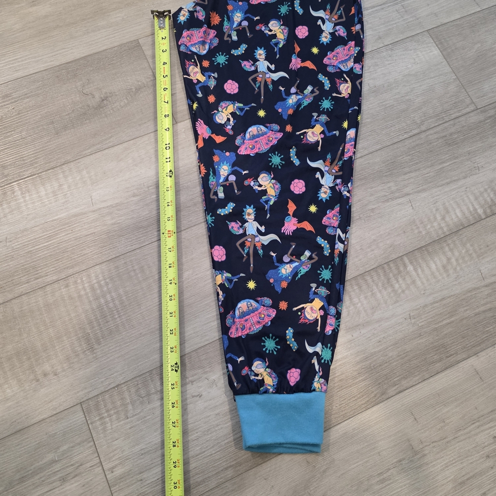 Rick and Morty Lounge Pajama Pants Blue Graphic Joggers Size XL - Picture 11 of 11
